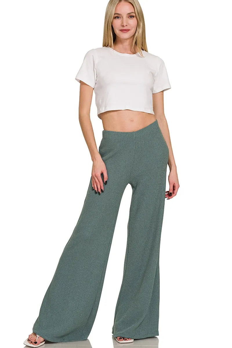Zenana Mock Neck Top and Pants Sweater Set - Velora