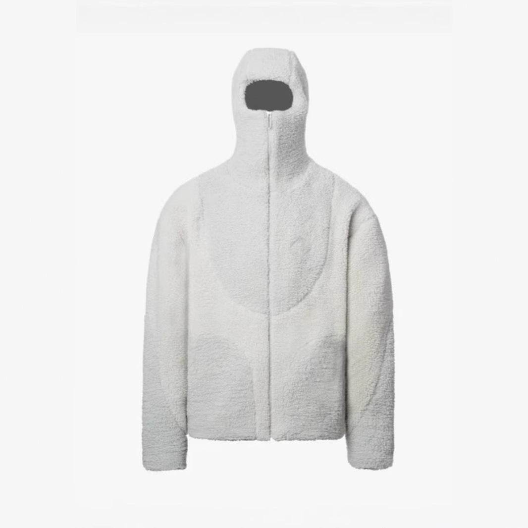 Men's Fashion Lamb Wool Hooded Zipper Coat Sweatshirt Patchwork Line Design Male Tops Casual - Velora