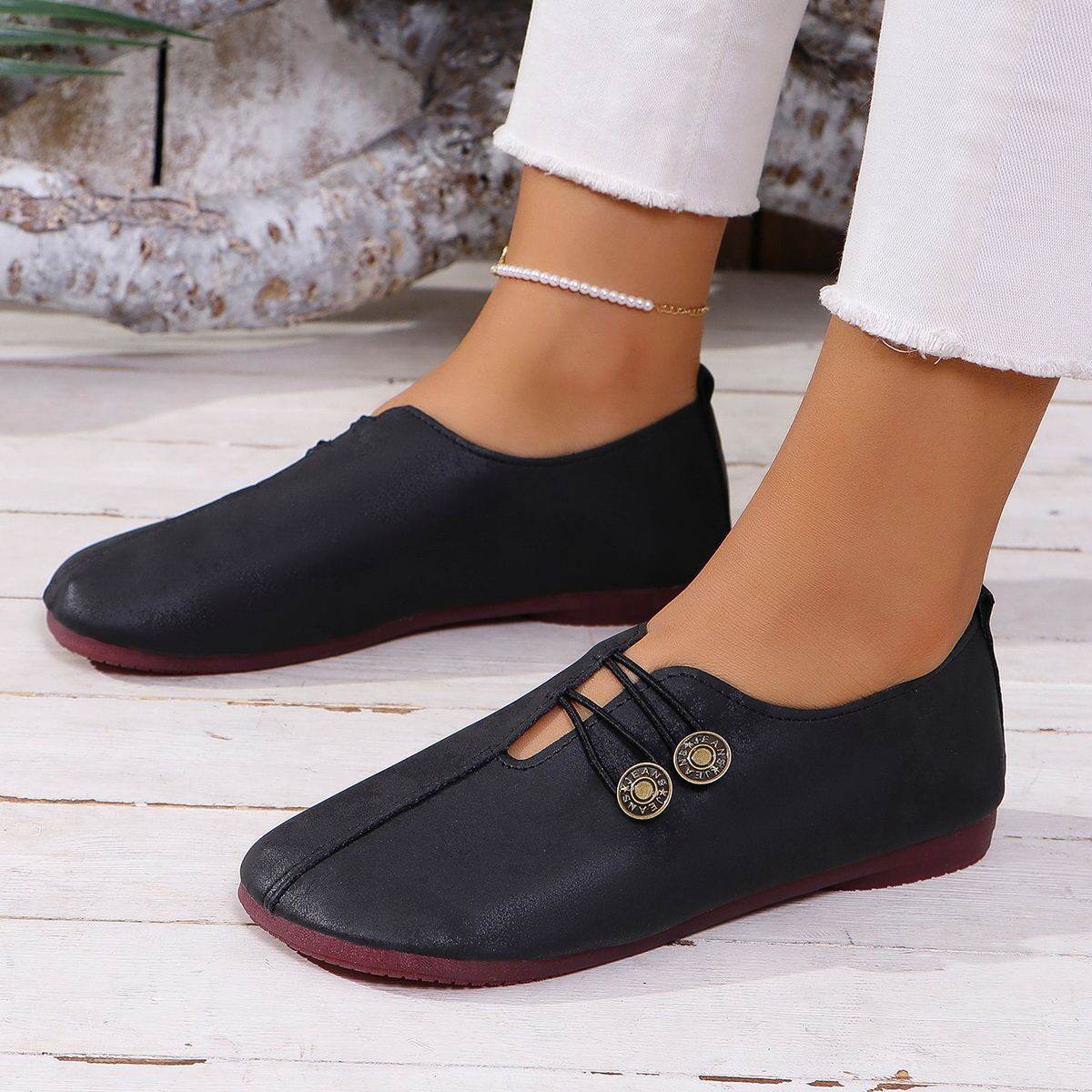Ins Square Toe Slip-on Sandals Summer Fashion Soft Flat Shoes For Women - Velora