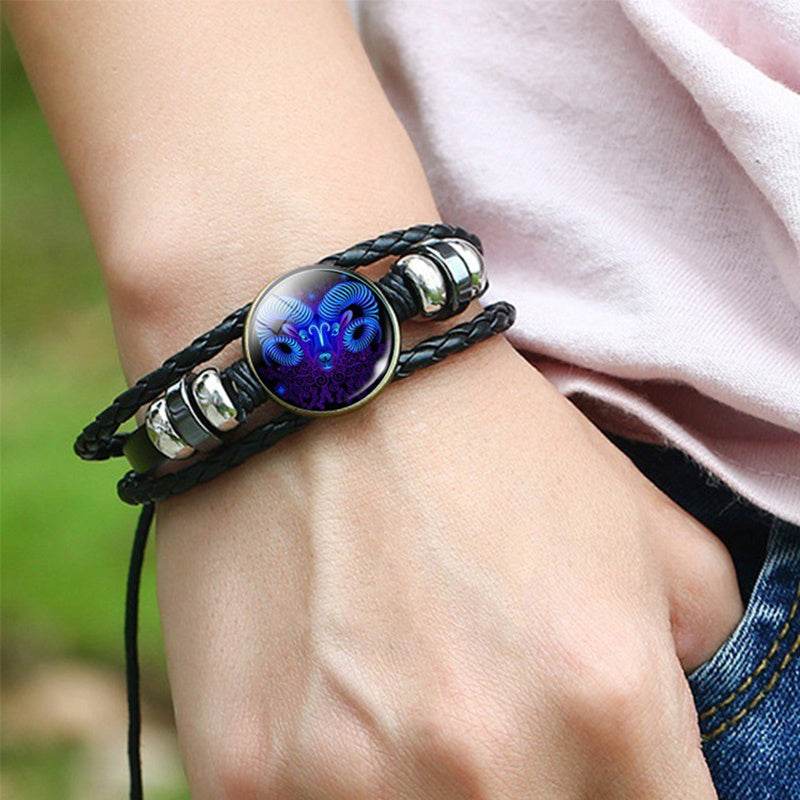 Zodiac Constellation Bracelet Braided Design Bracelet For Men Women Kids - Velora