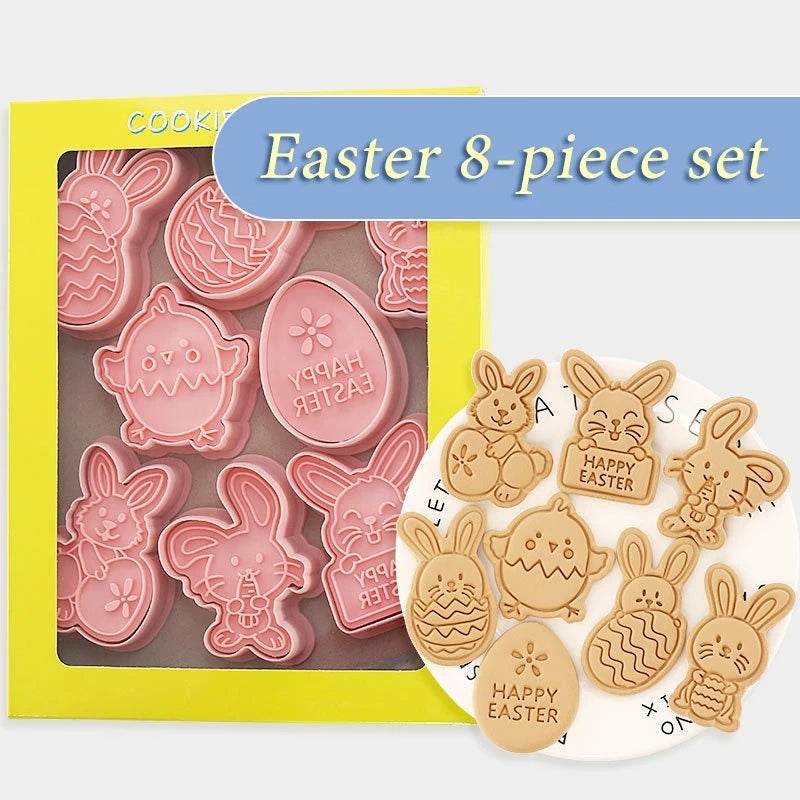 Easter Cookie Mold Cartoon Bunny Easter Egg Cookie Press - Velora