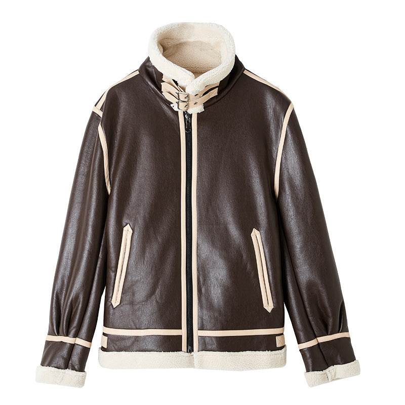 Fleece-lined Thickened Lapel Jacket - Velora