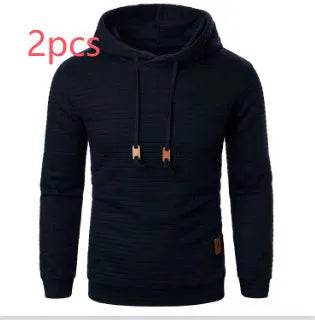 Men's Jacquard Sweatshirt Long-sleeved Hoodie Warm Color Sports Pullover Top - Velora