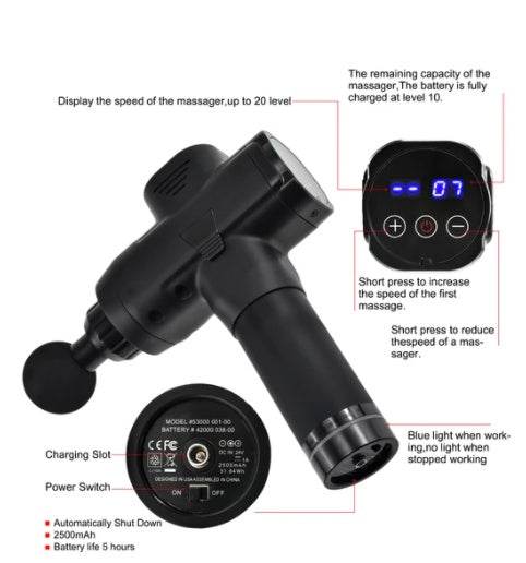 Source Manufacturer Fascia Gun Muscle Massage Gun Muscle Relaxer Meridian Massage Gun - Velora