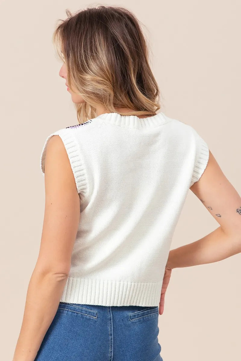 BiBi Diamond Granny Square Sweater Vest - Velora