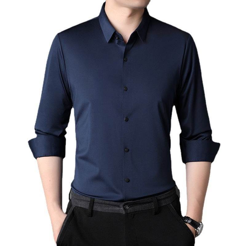 Men's Shirt Leisure Iron-free Micro-elastic Long Sleeve - Velora