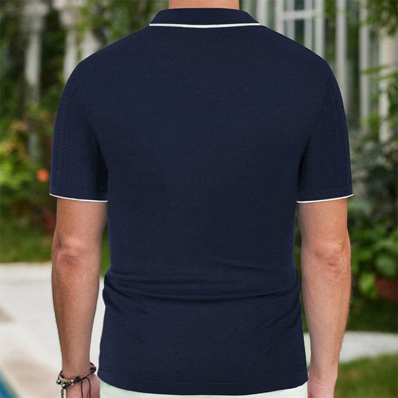 Short-sleeved Polo Shirt Summer Button Lapel Top Fashion Business Men's Clothing - Velora