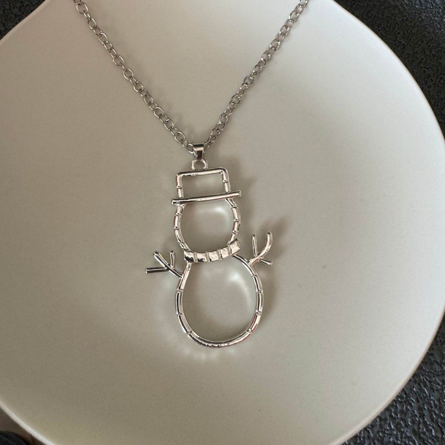 Personalized Snowman Earrings And Pendant Fashion Simple Christmas Hollow Necklace For Women Jewelry - Velora