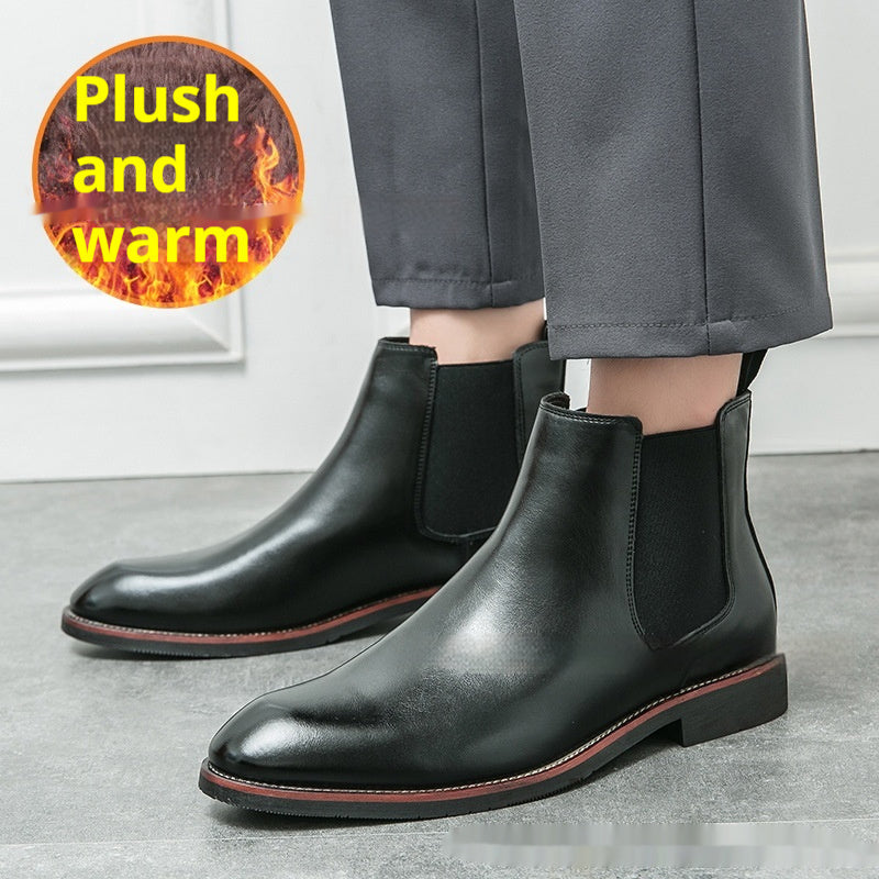 Autumn And Winter Fleece-lined Men's Plus Size Fashion Short Boots Velora