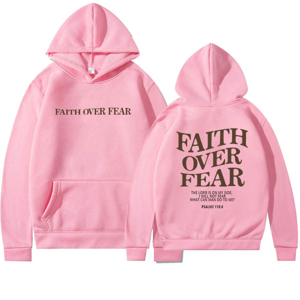 Faith Over Fear Christian Hoodie Christian Sweatshirt Jesus Hoodie Trendy Hoodie Bible Verse Shirt Unisex Aesthetic Clothes - Velora