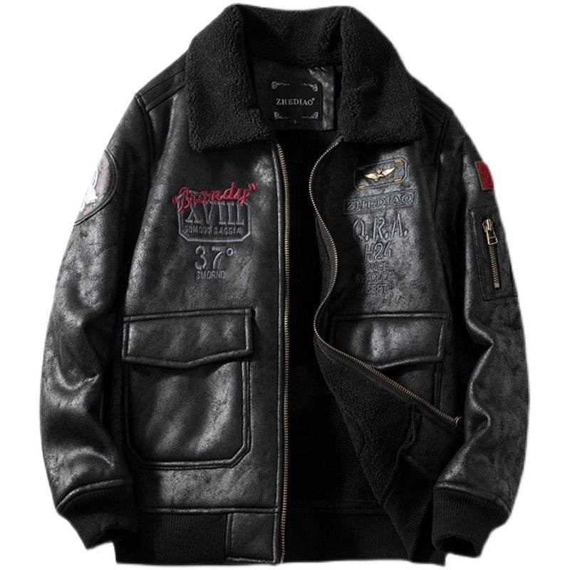 Lambswool Fleece-lined Thickened Suede Fabric Jacket - Velora