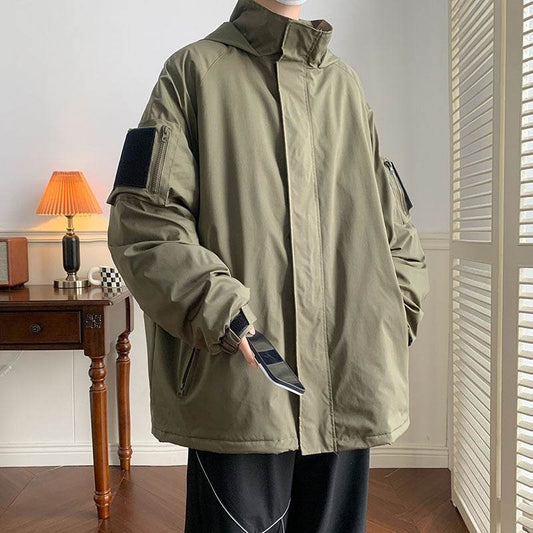 Velcro Shell Jacket Three-in-one Coat Japanese Hoodie Workwear Jacket - Velora