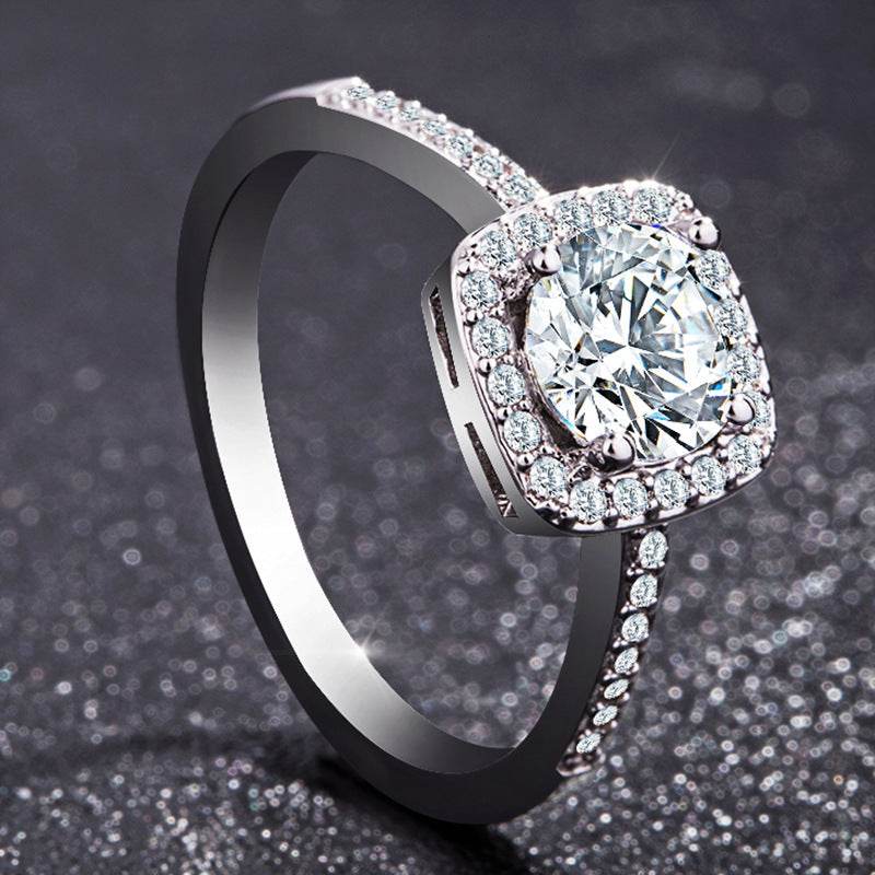 Luxury Silver Engagement Ring - Velora