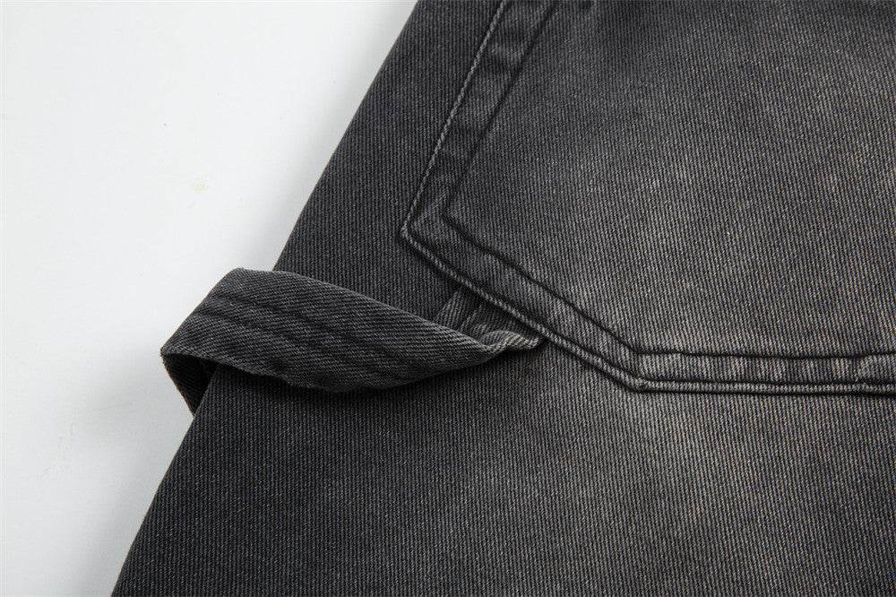 Punk Beggar Ripped Denim Straight-leg Trousers Men Jeans - Velora