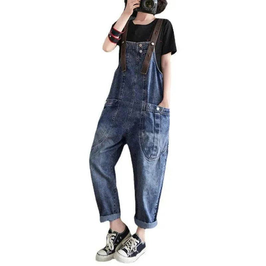 Y2K Women's Loose Denim Overalls Romper Suit - Velora