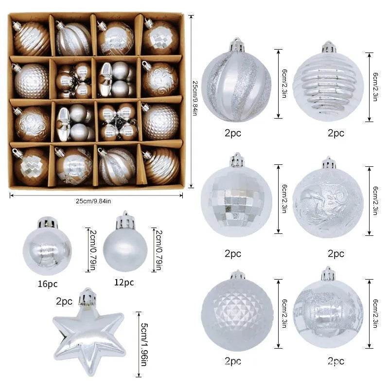Christmas Decoration 6cm Electroplating Plastic Ball - Velora