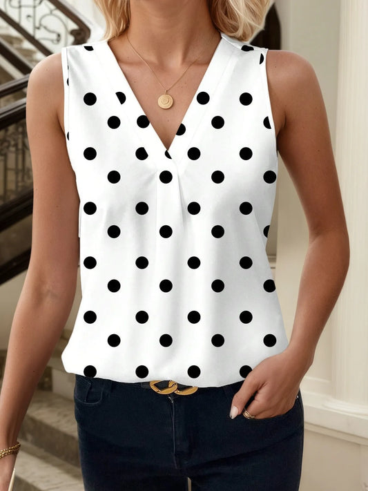 Printed V-Neck Tank - Velora