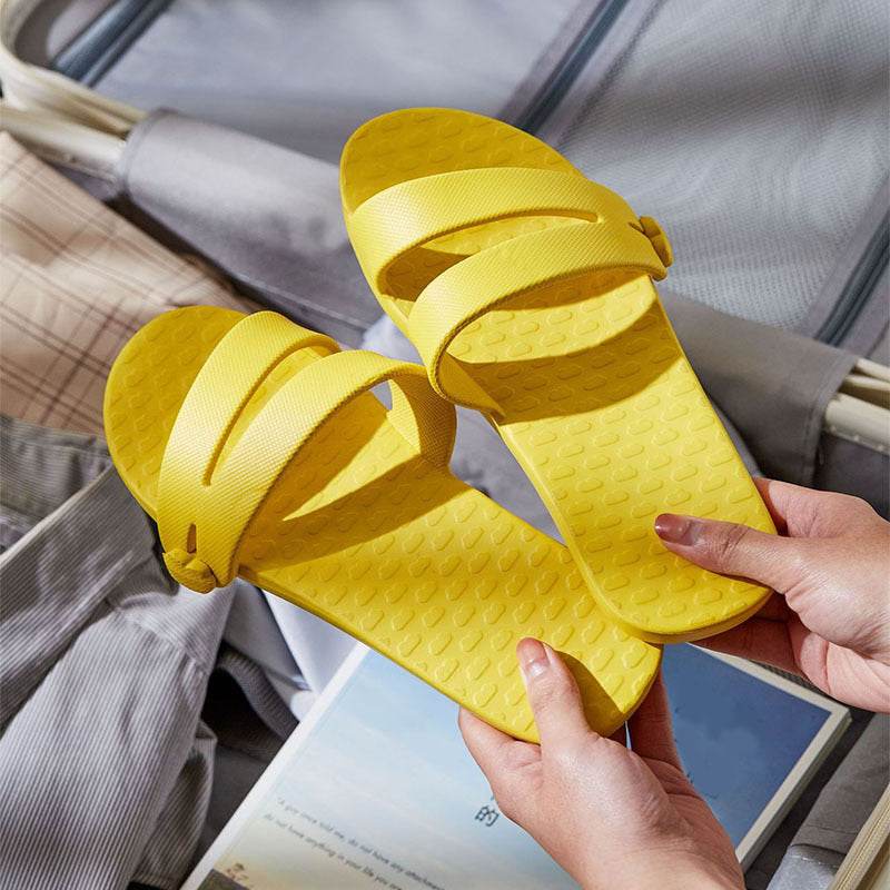 Folding Travel Slippers Hotel House Shoes Removable Non-slip Bathroom Slippers Summer Unisex Slides - Velora