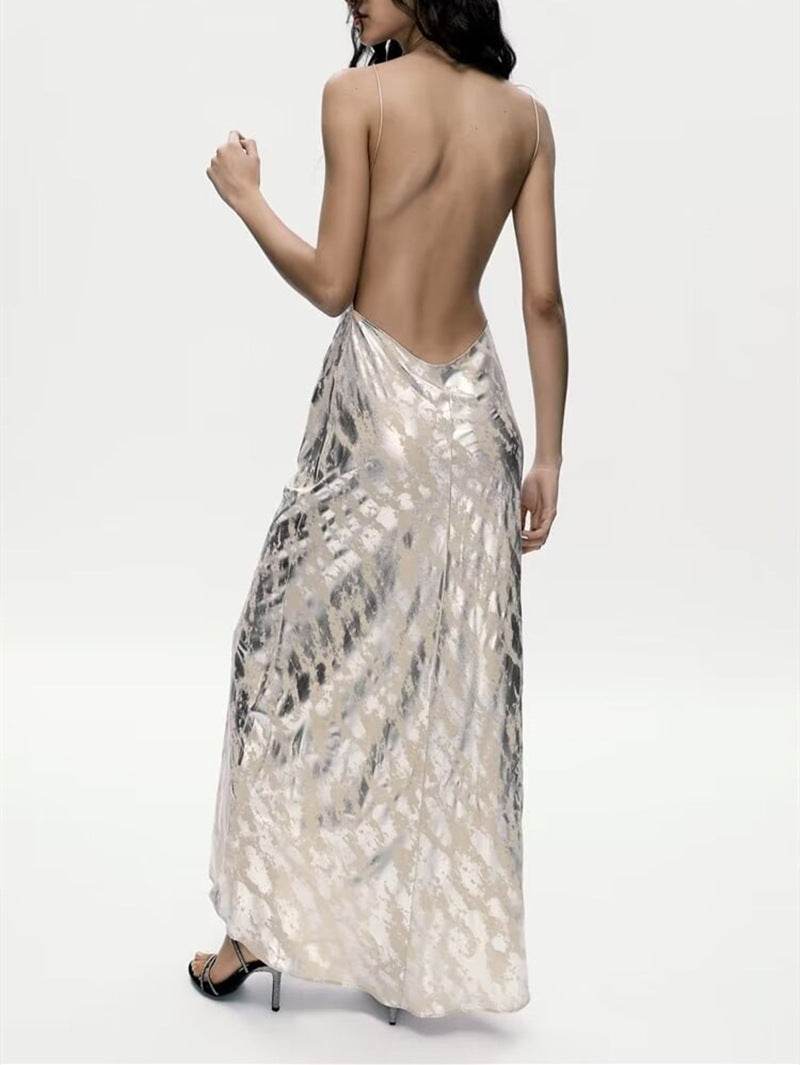 Women's Metal Foil Printed Underwear Dress - Velora