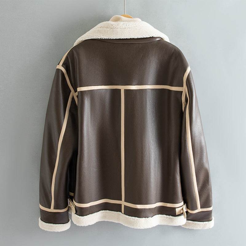 Fleece-lined Thickened Lapel Jacket - Velora