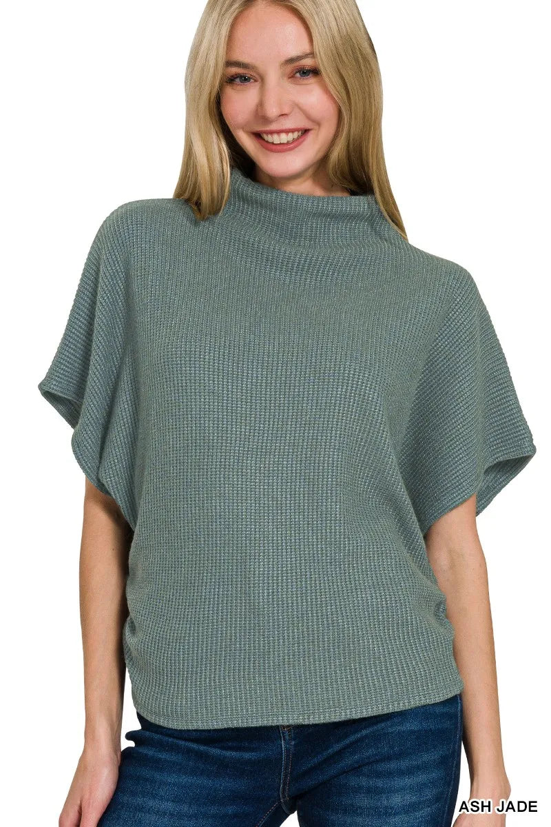 Zenana Mock Neck Top and Pants Sweater Set - Velora