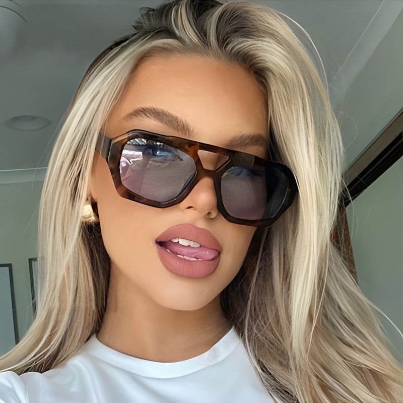 Ins Big Frame Leopard Sunglasses Summer Sunshade Beach Vacation Glasses - Velora