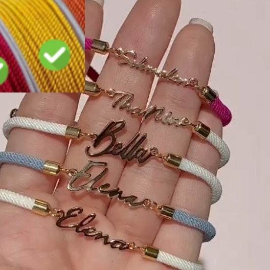 Personalized Colorful Rope Chain Custom Name Bracelet Personalized Adjustable Name Jewelry For Girls - Velora