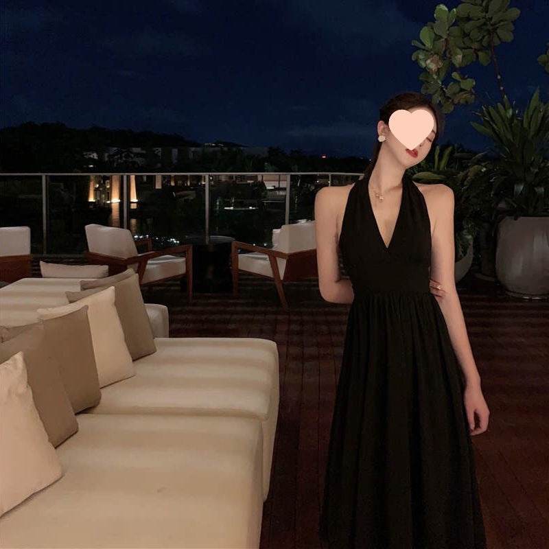 Hepburn Style Light Luxury Socialite Scheming Black Long Black Dress French Sexy Dress Banquet Party Small Dress - Velora