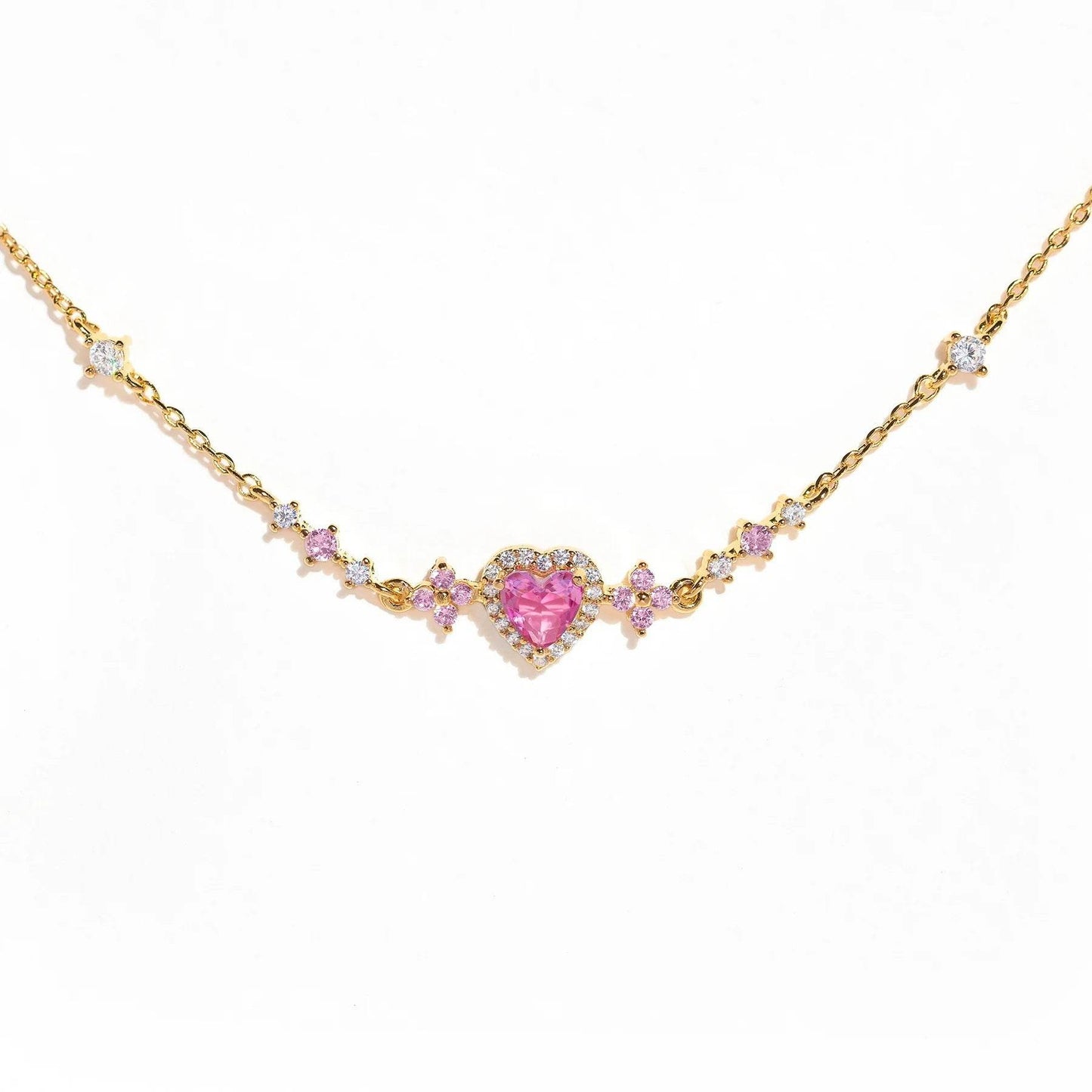 Sweet Bow Heart Rhinestone Bracelet Y2K Ins Fashion Chain Bracelet Valentine's Day - Velora