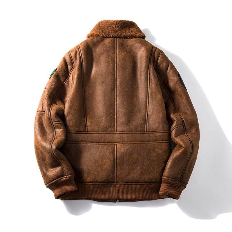 Lambswool Fleece-lined Thickened Suede Fabric Jacket - Velora