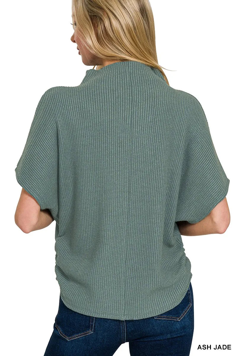Zenana Mock Neck Top and Pants Sweater Set - Velora
