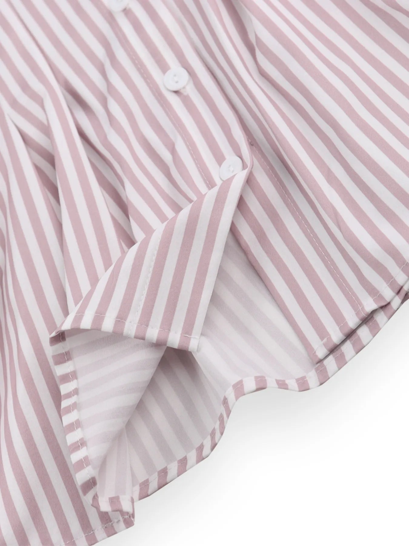 Striped Short Sleeve Button-Up Shirt - Velora