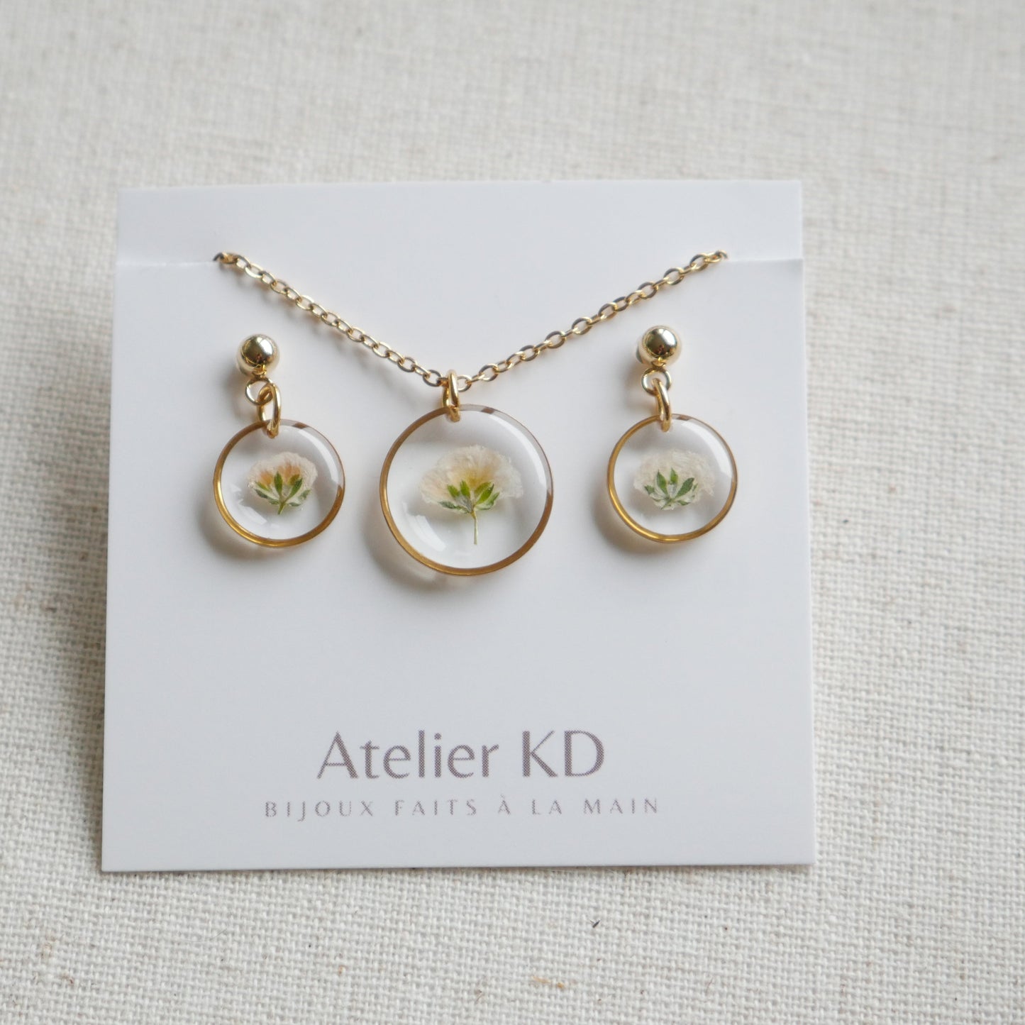 Parure gigi blanc - rond (petit) - Velora