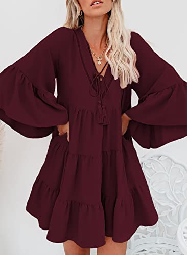 AILUNSNIKA Women Long Sleeve Mini Dress - Velora Luxury Fashion