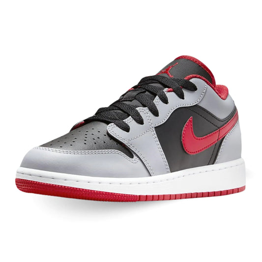 Air Jordan 1 Low GS Grade School Black/Red-Cement, Size 7Y - Velora Luxury Fashion