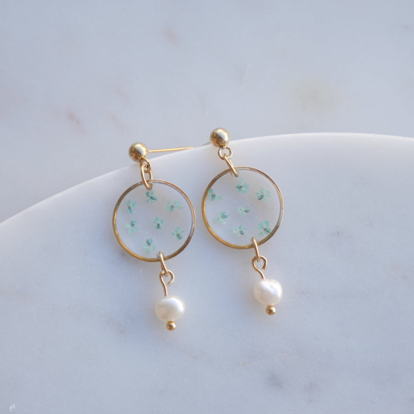 Boucles d’oreilles Perla - Estelle bleu- rond (moyen) - Velora