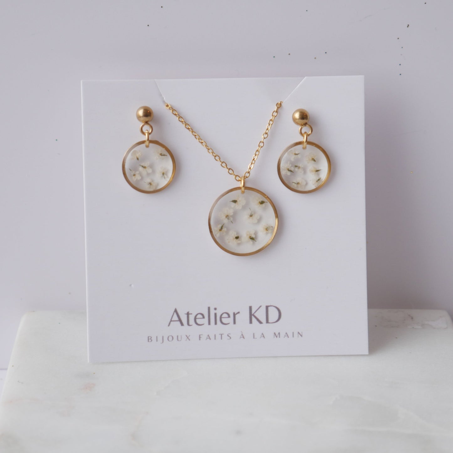 Parure Estelle blanc - rond - Velora