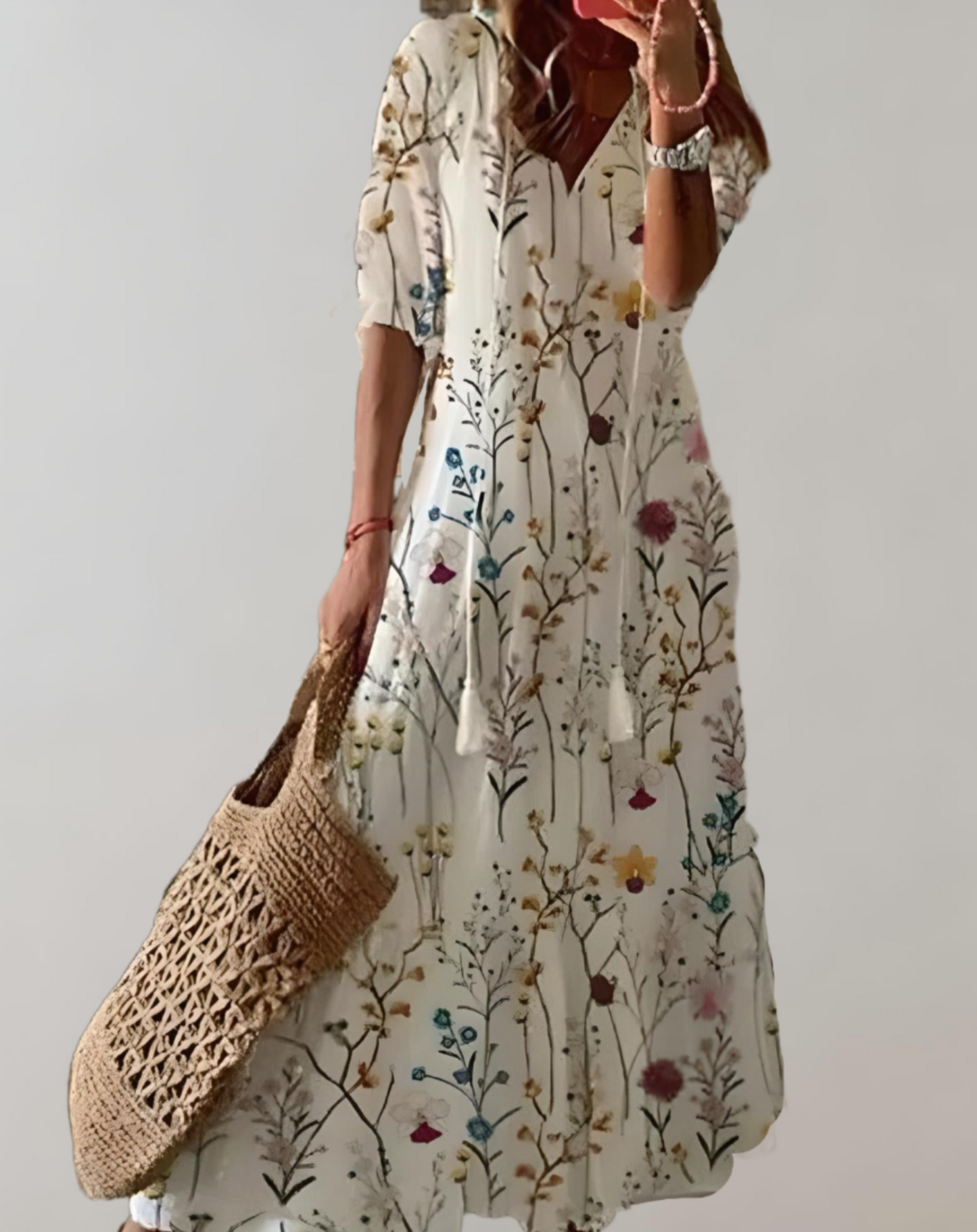 Women's Maxi Dress Blue Polyester - Velora