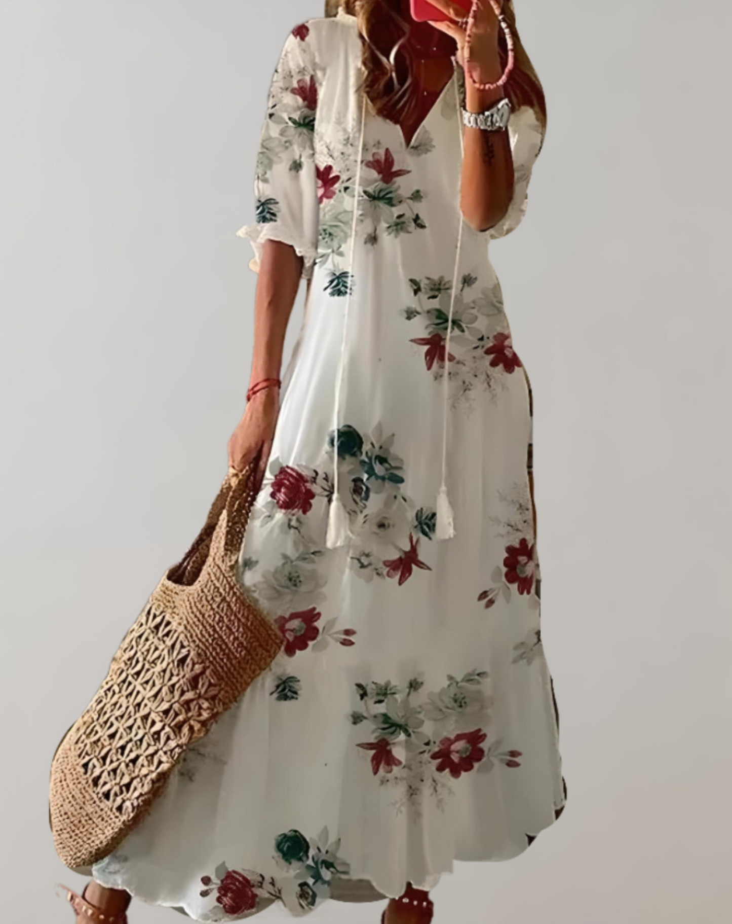 Women's Maxi Dress Blue Polyester - Velora
