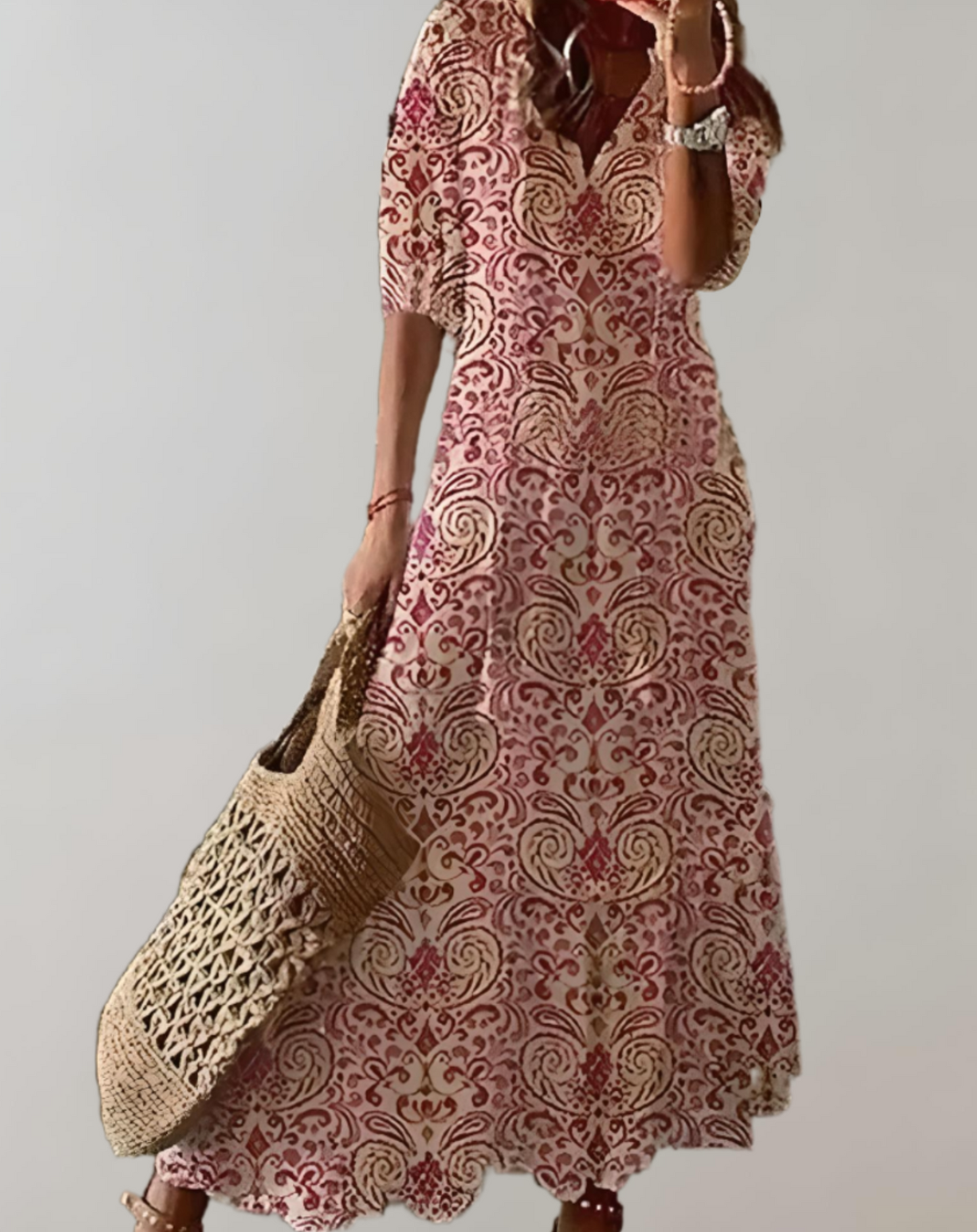 Women's Maxi Dress Blue Polyester - Velora