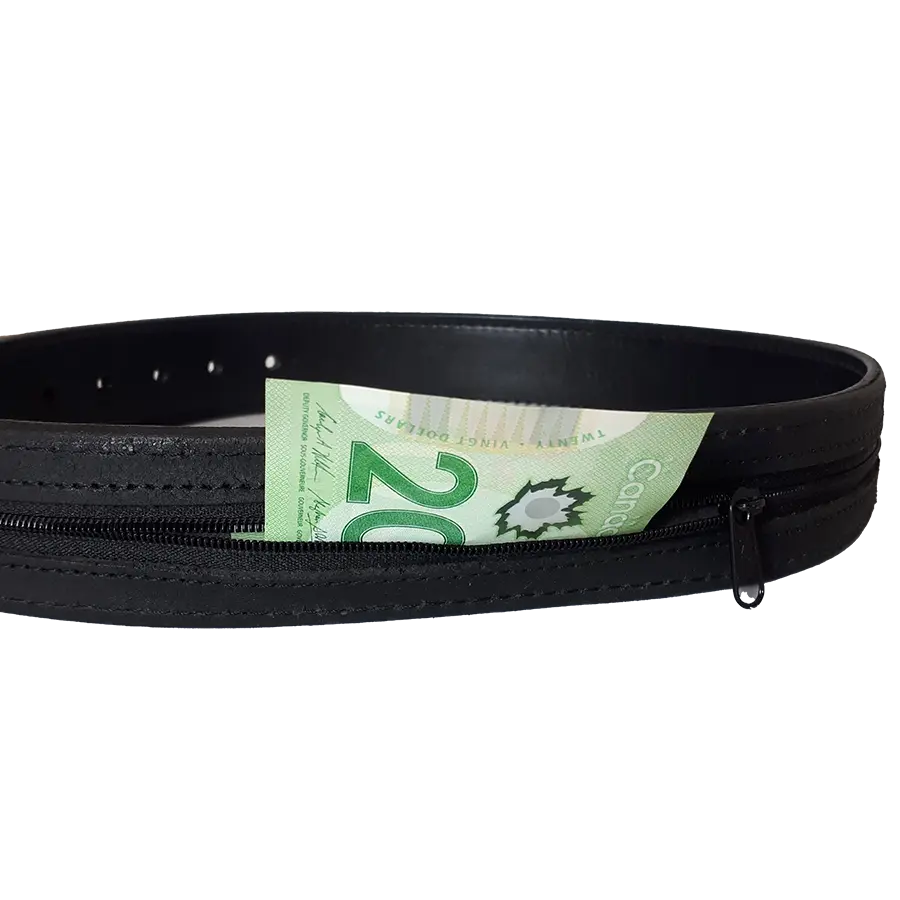BOL Men's Hidden Pocket Grain Leather Money Belt - Velora Luxury Fashion