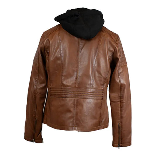 BOL Women's Hooded Leather Jacket - Velora Luxury Fashion
