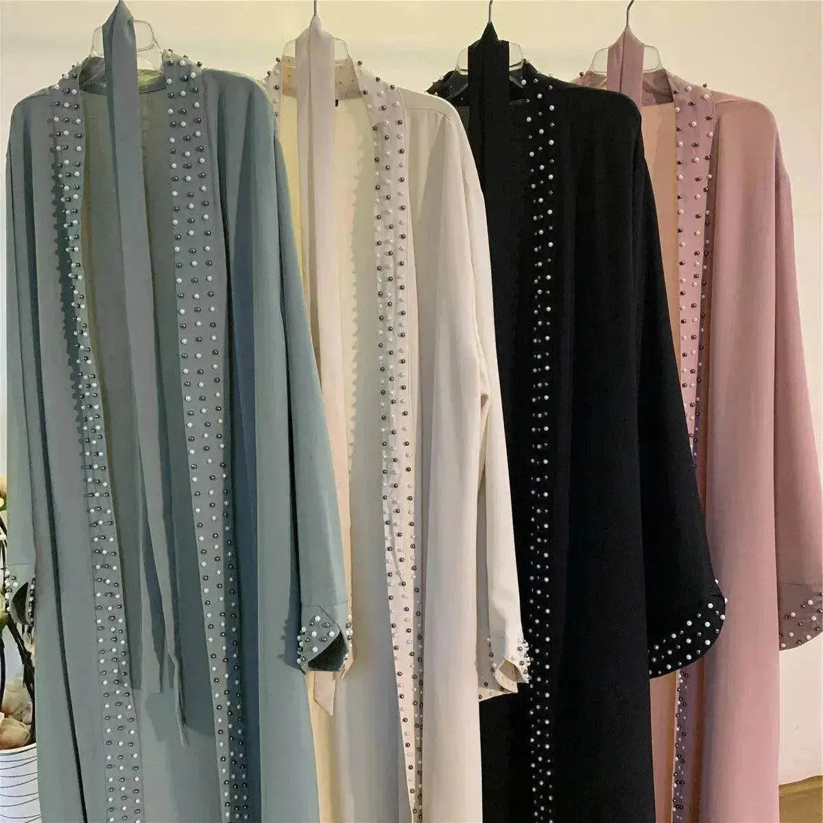 Beaded Arab Lace Up Cardigan Robe