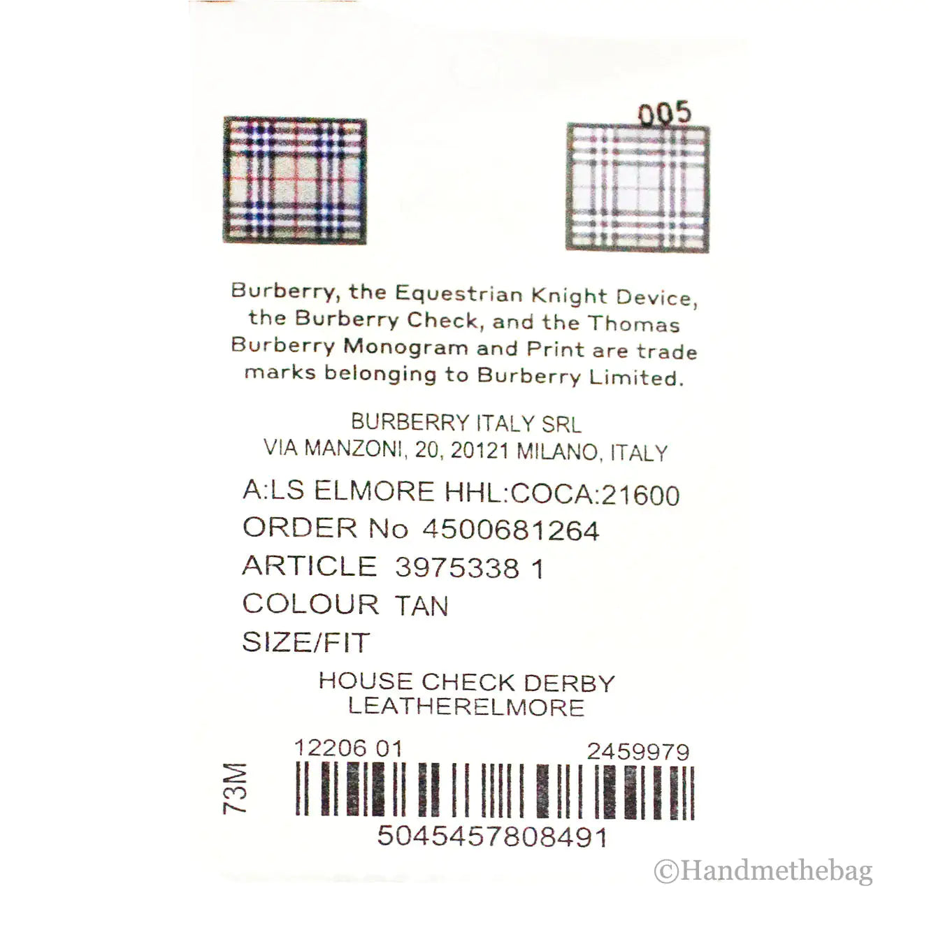 Burberry Elmore Tan Grainy Leather House Check Canvas Wallet - Velora Luxury Fashion