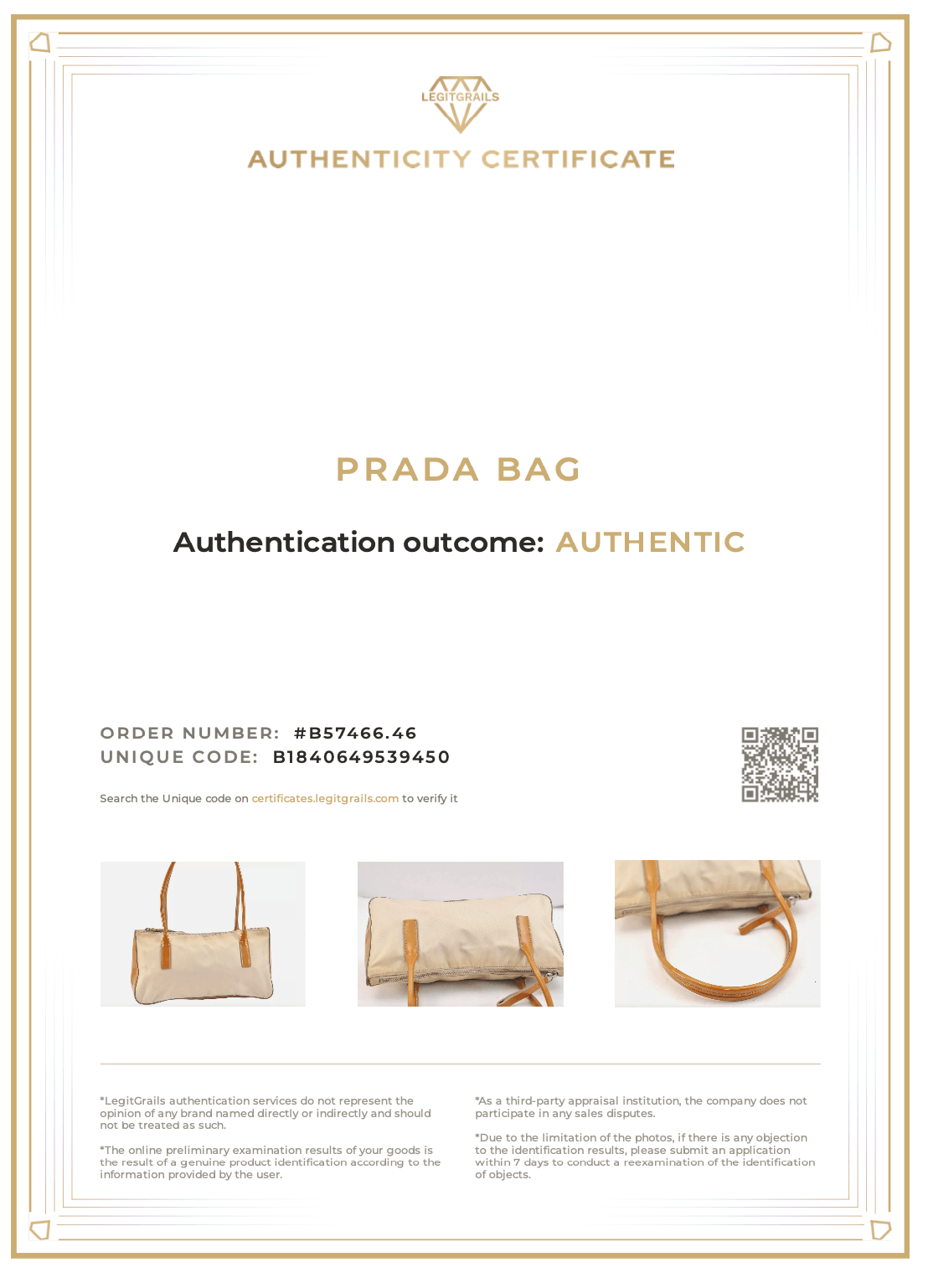 PRADA Nylon Tessuto Enamel Shoulder Hand Bag Purse Cream White 9257K - Velora