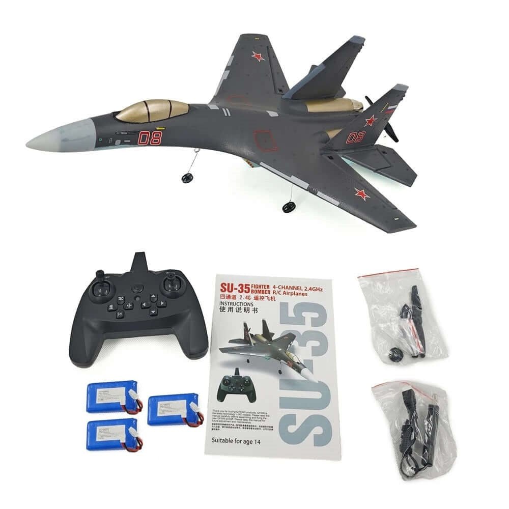 COOLBANK QF009 4CH Su-35/J-16 RC Fighter: Brushless, 2.4G, Long Flight Time - Velora Luxury Fashion