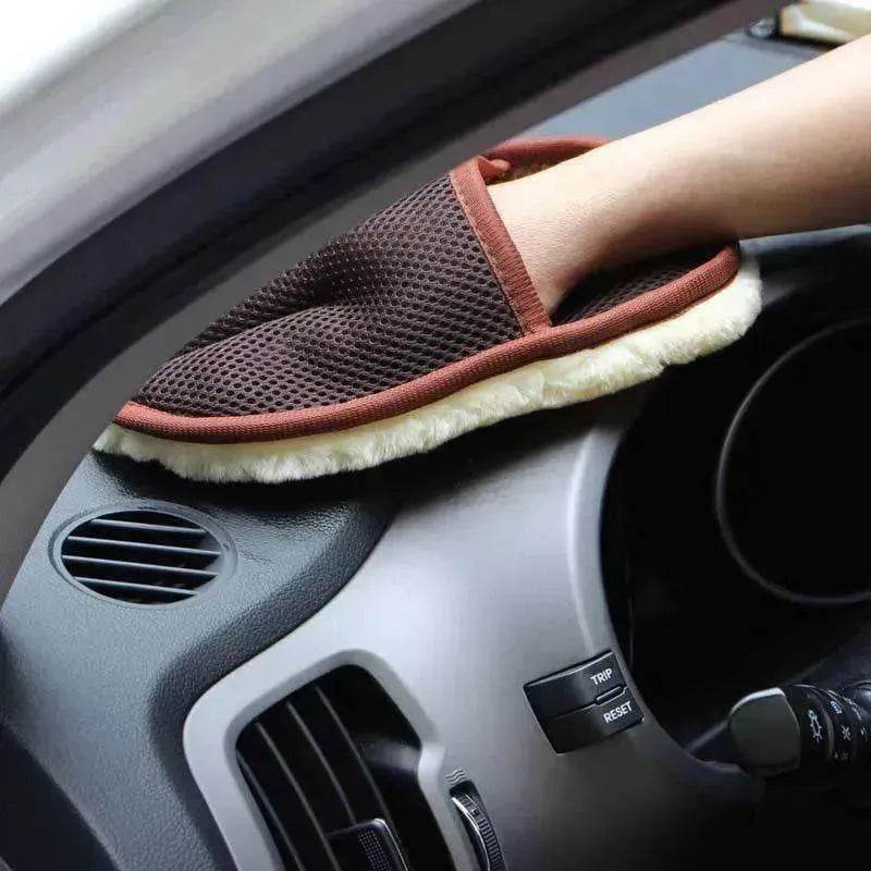 Car wash gloves for car & motorcycle care: soft hair type cleaning tools - Velora