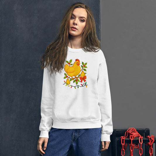 Chickmas Oprington in a Pear Tree Unisex Premium Sweatshirt - Velora Luxury Fashion