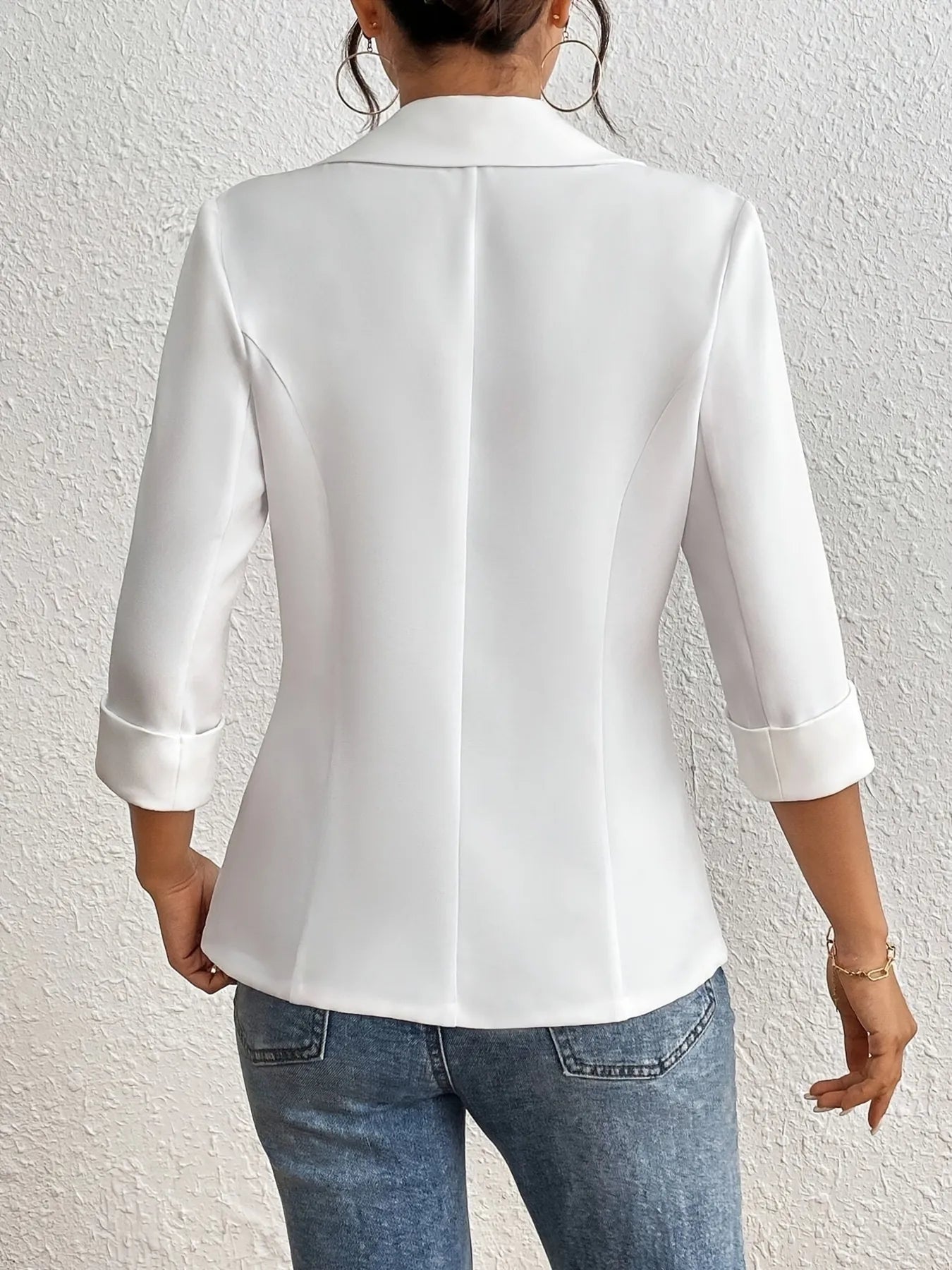 Classic Lapel Collar One Button Blazer - Velora Luxury Fashion