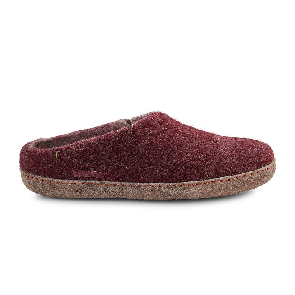 Classic Slipper - Bordeaux with Leather - Velora Luxury Fashion
